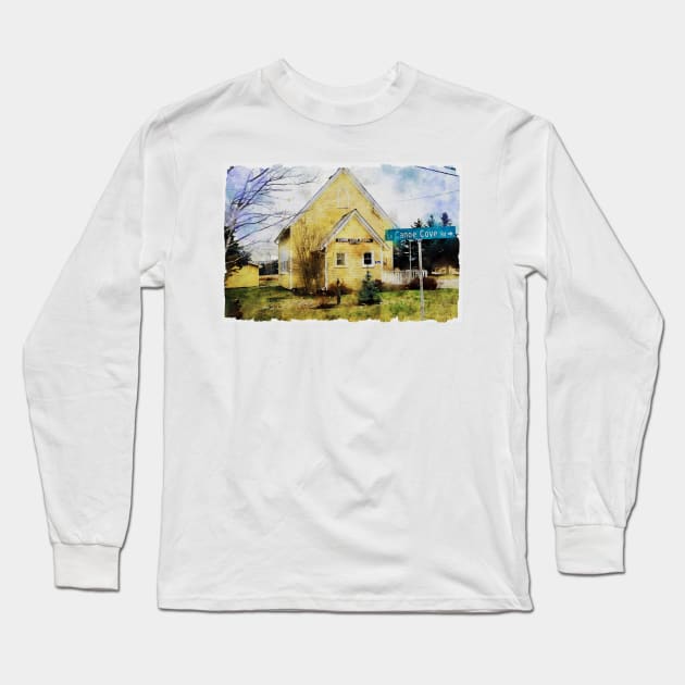 Canoe Cove School PEI Art Long Sleeve T-Shirt by Robert Alsop